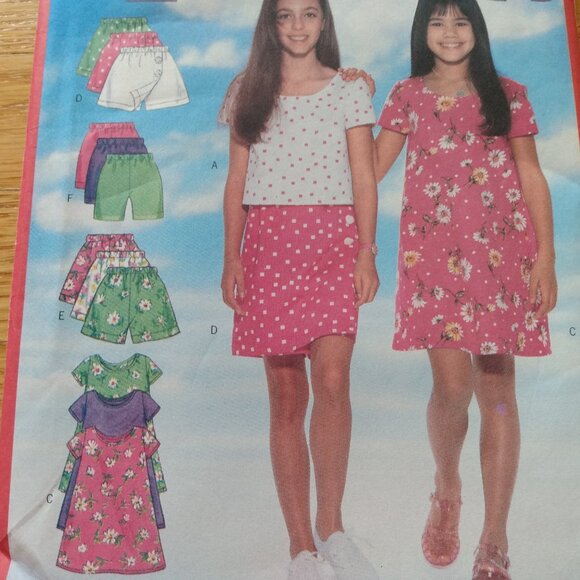 Girls Top, Dress, Skort, Shorts, Leggings Sewing Pattern Size 7-14 Butterick 502 - Picture 3 of 10